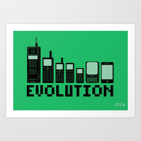 Cell Phone Evolution Art Print