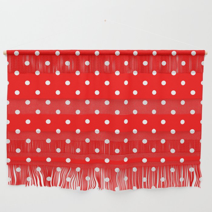 Purely Red - polka 6 Wall Hanging