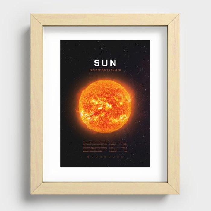 Sun star. Poster background illustration. Recessed Framed Print