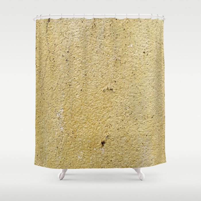 Old yellow paint surface texture and background  Shower Curtain