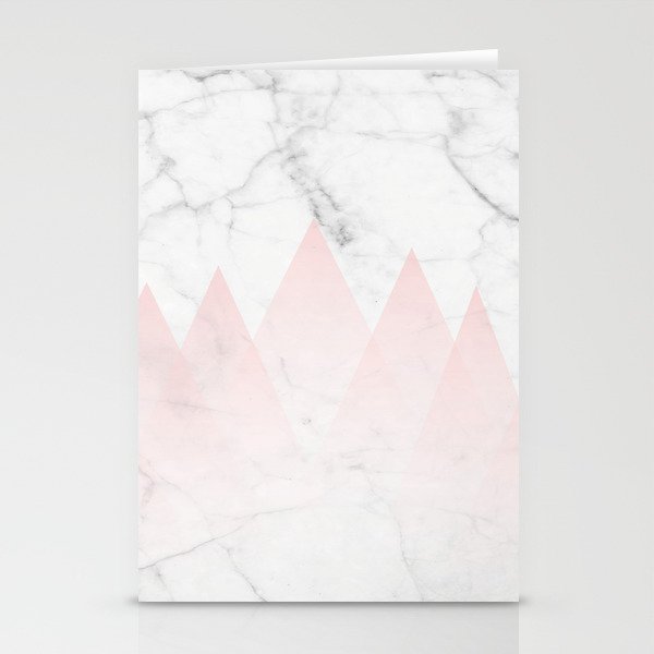 White Marble Background Pink Abstract Triangle Mountains