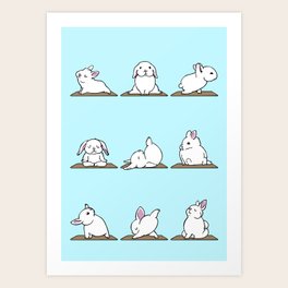 Bunnies Yoga Art Print Bunnies Yoga Art Print