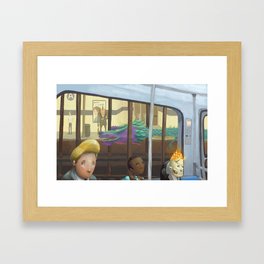 The Adventurers on the subway Framed Art Print