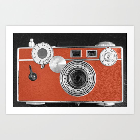 Tangerine Tango retro vintage phone Art Print