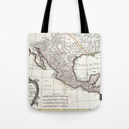 Map of Mexico, Texas, Louisiana and Florida - Bonne - 1771 vintage pictorial map  Tote Bag