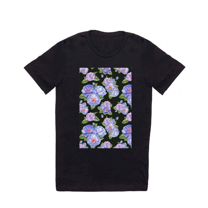 Purple Floral Pattern T Shirt