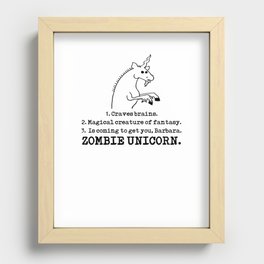 Zombie Unicorn. Recessed Framed Print