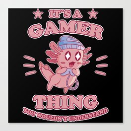 Funny Axolotl Gaming Headset Games Gift Canvas Print