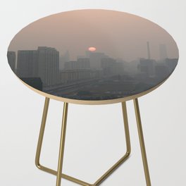 China Photography - Beautiful Red Sunset Over The City Side Table