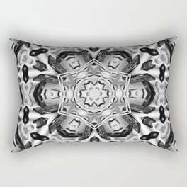 minimal black white modern mandala flower Rectangular Pillow