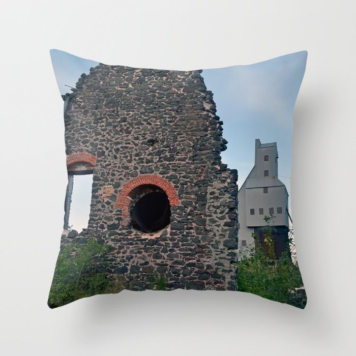 Quincy Hill Mine Shaft and Ruins Throw Pillow