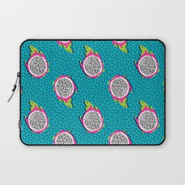 Dragonfruit retro style pattern tropical fruits vegan art print exotic throwback 80s Laptop Sleeve