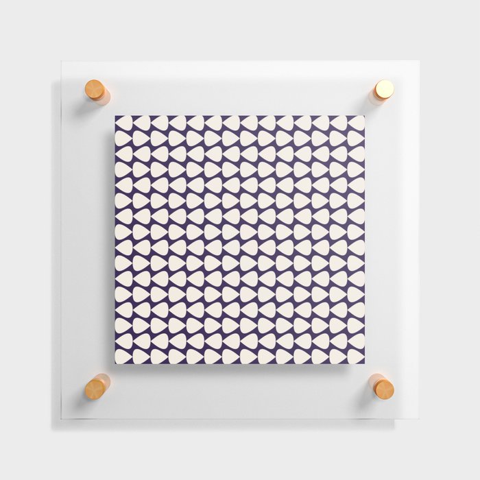 Plectrum Geometric Pattern Mini in Navy Blue and Cream Floating Acrylic Print