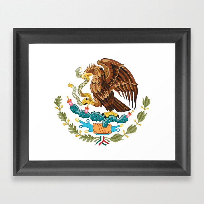 Mexico Coat of Arms - Flag of Mexico Framed Art Print