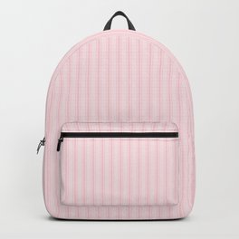 Pale Millennial Pink Pastel Color Mattress Ticking Stripes Backpack