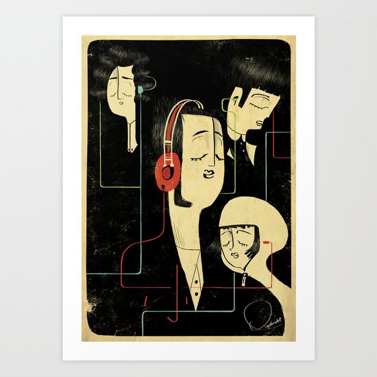 乐 Music Lovers / Vintage Art Print