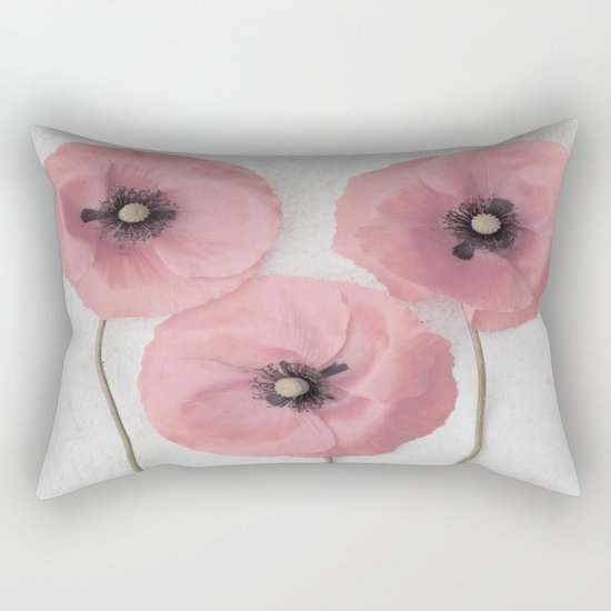 Pink Poppies Rectangular Pillow