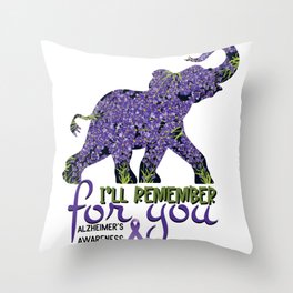 I'll Remember Alzheimer Alzheimer's Awareness Throw Pillow