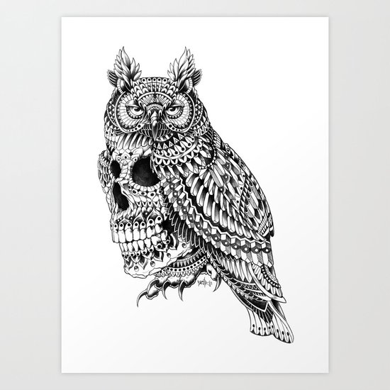 Great Horned Skull Art Print