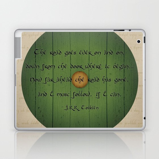 The Road Goes Ever On - Green Door Laptop & iPad Skin