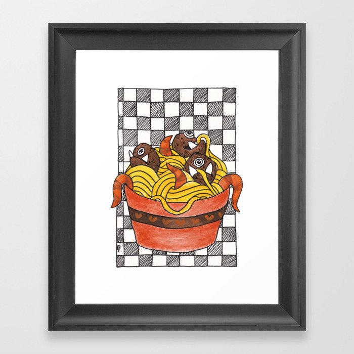 Creature Spaghetti Framed Art Print