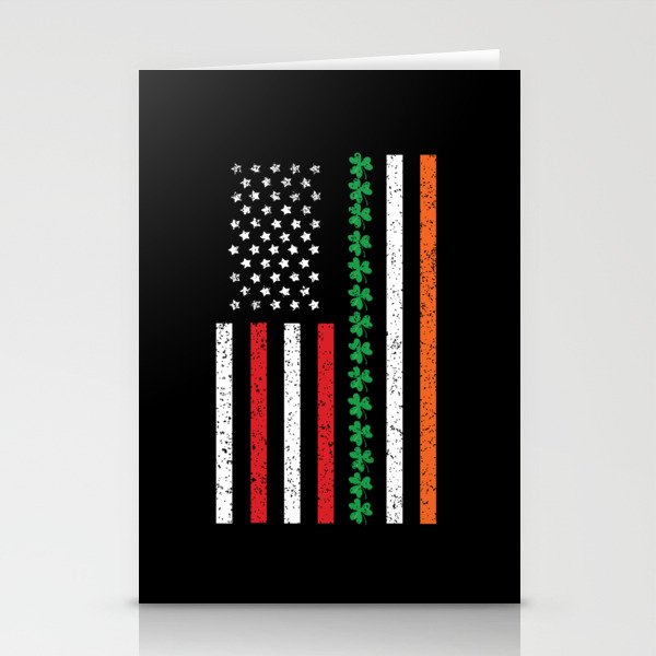 American Flag Irish Shamrock Saint Patrick's Day Stationery Cards
