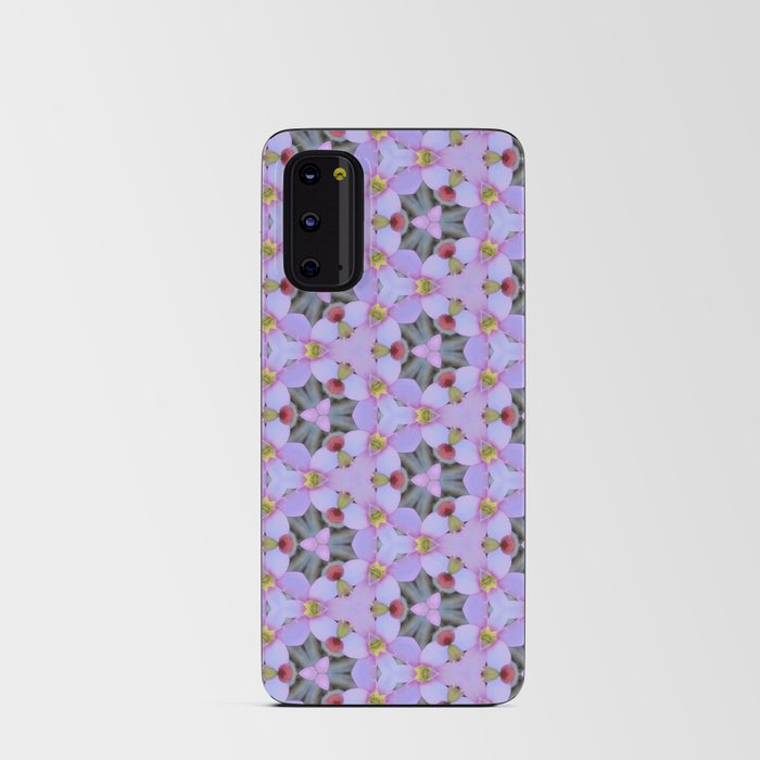 Pink and White Florets Triangle Pattern Android Card Case