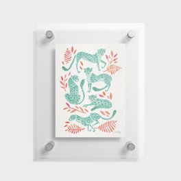 Cheetah Collection – Mint & Pink Floating Acrylic Print