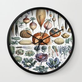 Root and leaft vegetables vintage Wall Clock