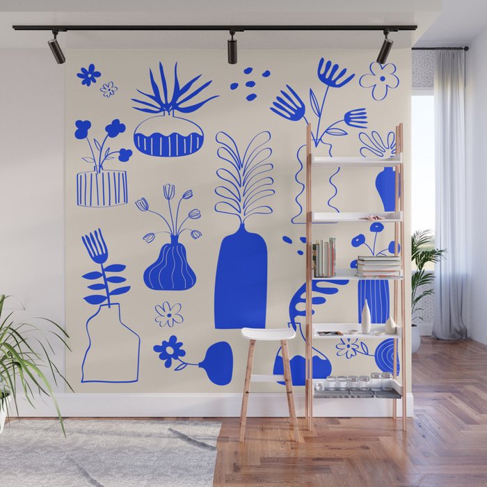 Abstract plants. Flower vases Wall Mural