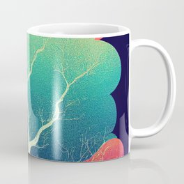 Vibrant Colored Whimsical Minimalist Lonely Tree - Abstract Minimalist Bright Colorful Nature Poster Art of a Leafless Tree Coffee Mug