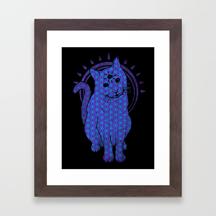 Trippy Cat 4 Framed Art Print By Biotwist Society6