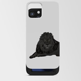  digital painting of a black lion iPhone Card Case