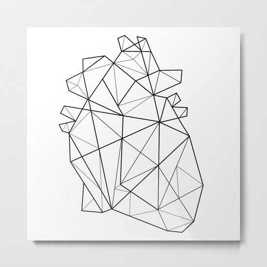Origami Heart Metal Print