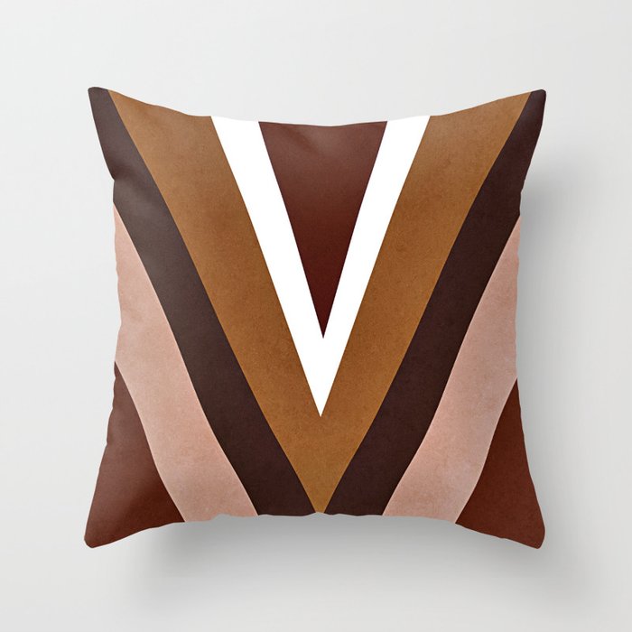 V is for.... Part 3 Minimalist Design Throw Pillow