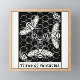 Three of Pentacles Framed Mini Art Print