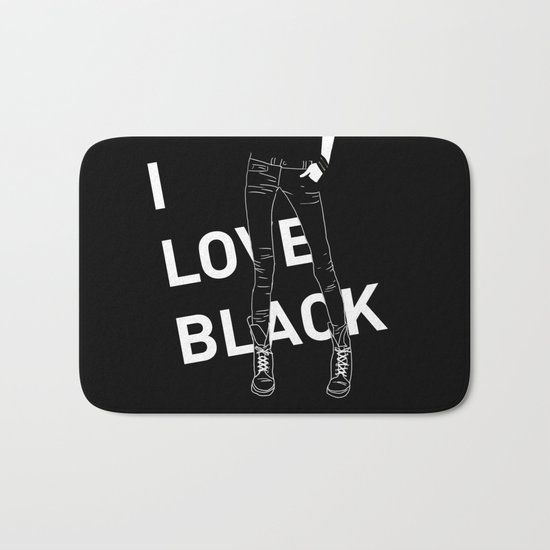 I love black Bath Mat