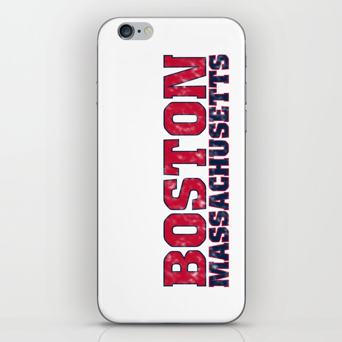 Boston Massachusetts, blue and red vertical  iPhone Skin