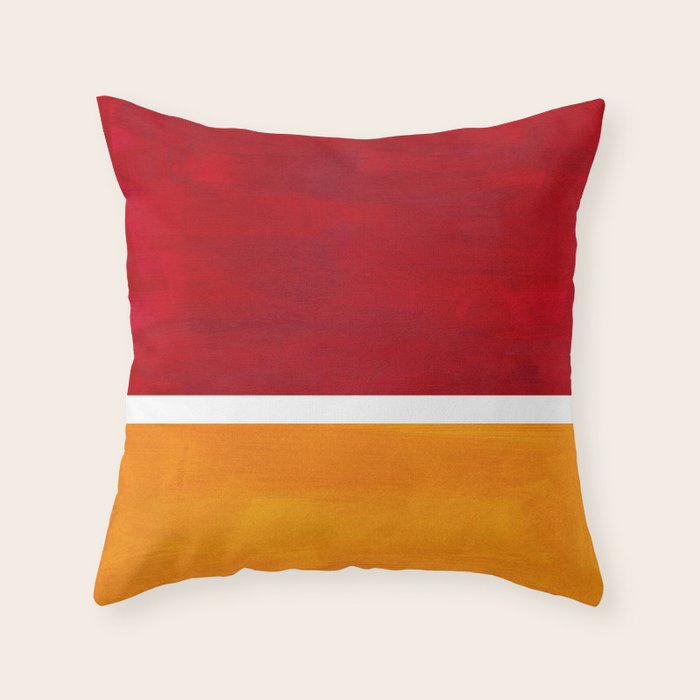 Burnt Red Yellow Ochre Mid Century Modern Abstract Minimalist
