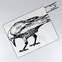 Crows vector Pen Drawing Picnic Blanket
