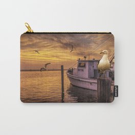 Fishing Boat and Gulls at Sunrise in Aransas Pass Harbor Carry-All Pouch