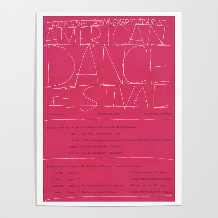 American Dance Festival Vintage Poster Poster
