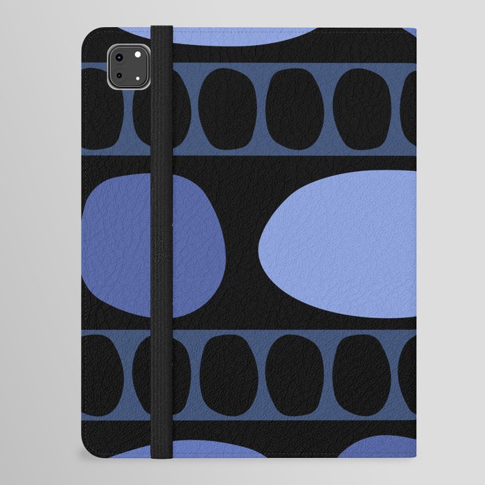 Tribal Art Rock Pattern Black Blue iPad Folio Case