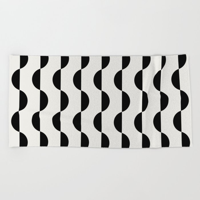 Gwynne Pattern - Black & White Beach Towel