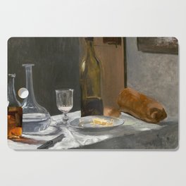 Claude Monet - Still Life with Bottle, Carafe, Bread, and Wine Cutting Board