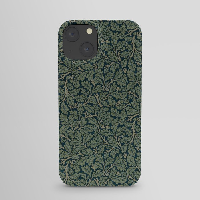 William Morris Antique Oak Leaf Teal Slate iPhone Case