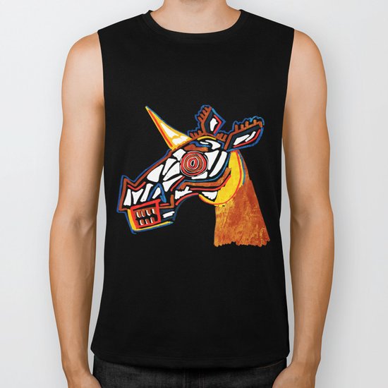 Basquiat Skull Unicorn Biker Tank