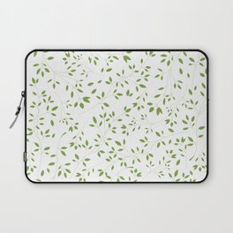 Leaves Pattern in Green & White Laptop Sleeve