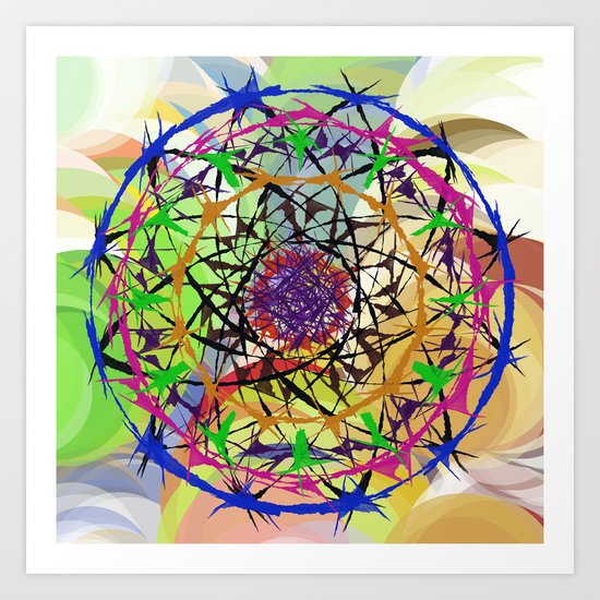 Coloured thorns Art Print