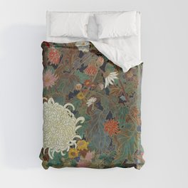 flower【Japanese painting】 Duvet Cover | Nature, Vintage, Curated, Flower, Illustration, Other, Painting, Landscape, Japan, Green 